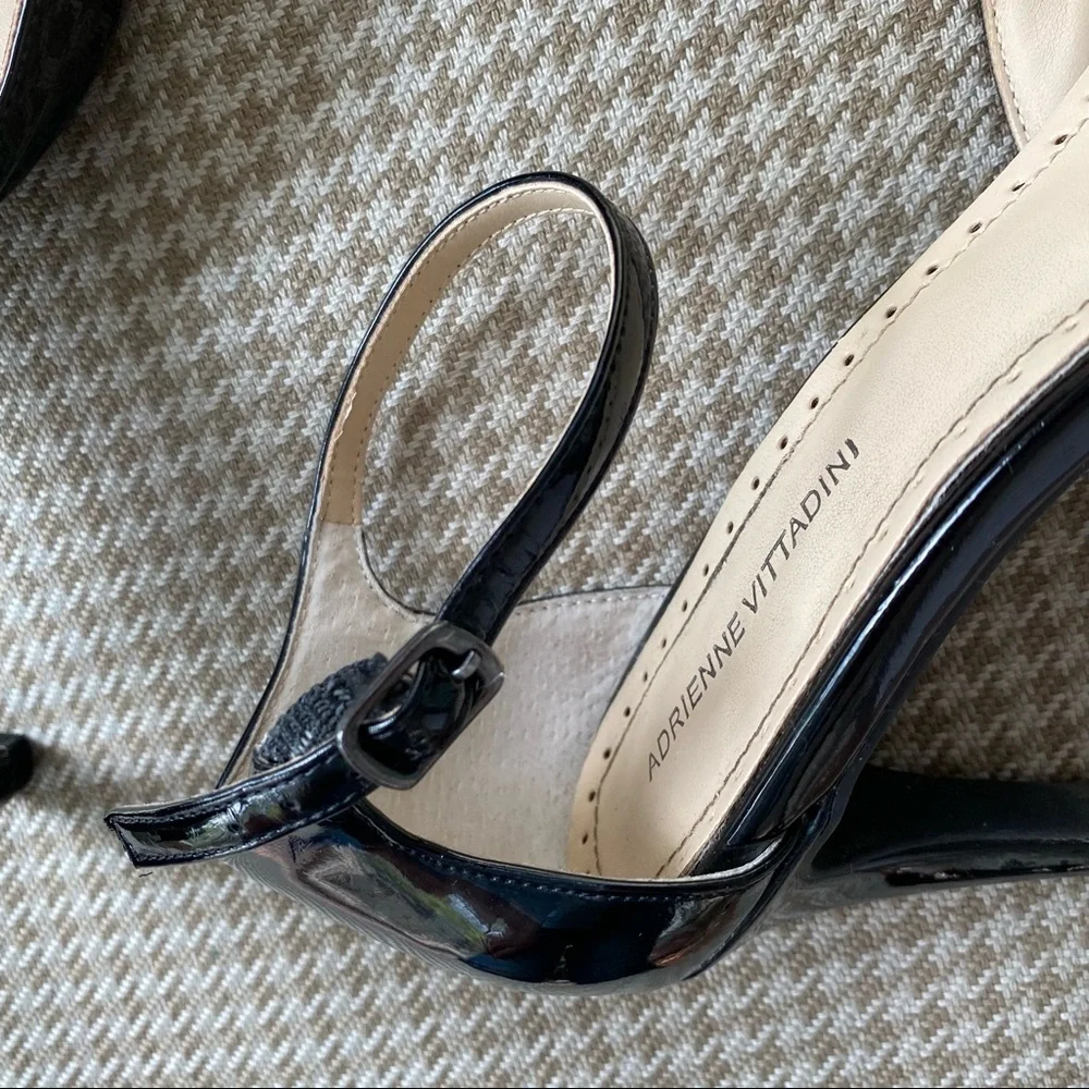 Adrienne Vittadini shoe, ankle strap, black patent leather SIZE 7-1/2 - Picture 10 of 10